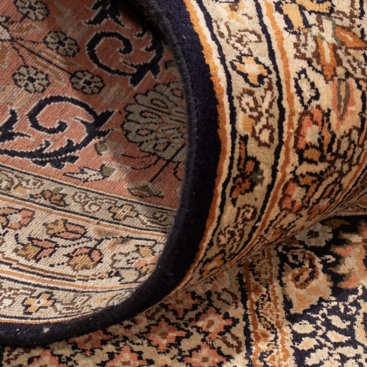 Alfombra de seda - Seda de Cachemira - 339 x 246 cm - beige oscuro