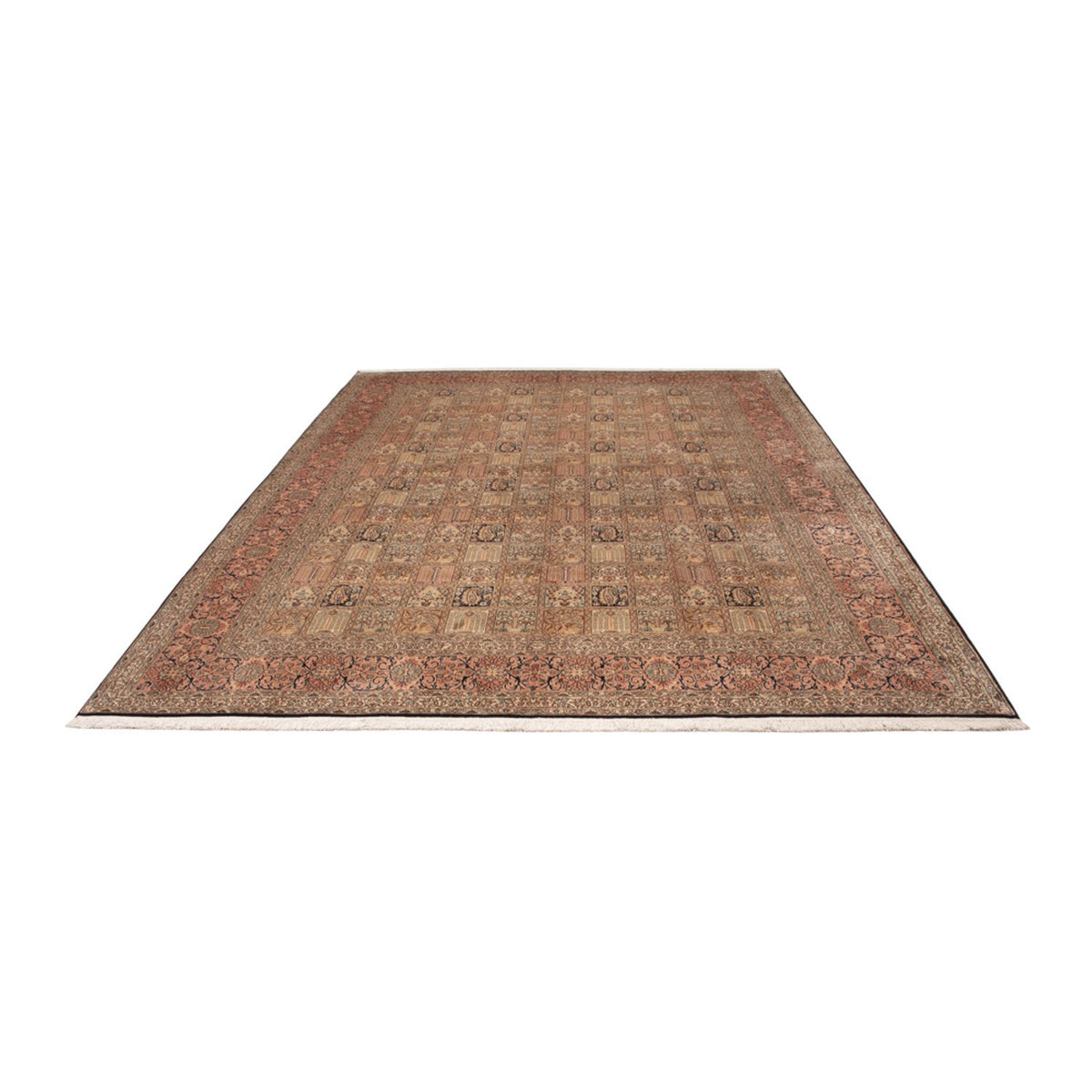 Alfombra de seda - Seda de Cachemira - 339 x 246 cm - beige oscuro