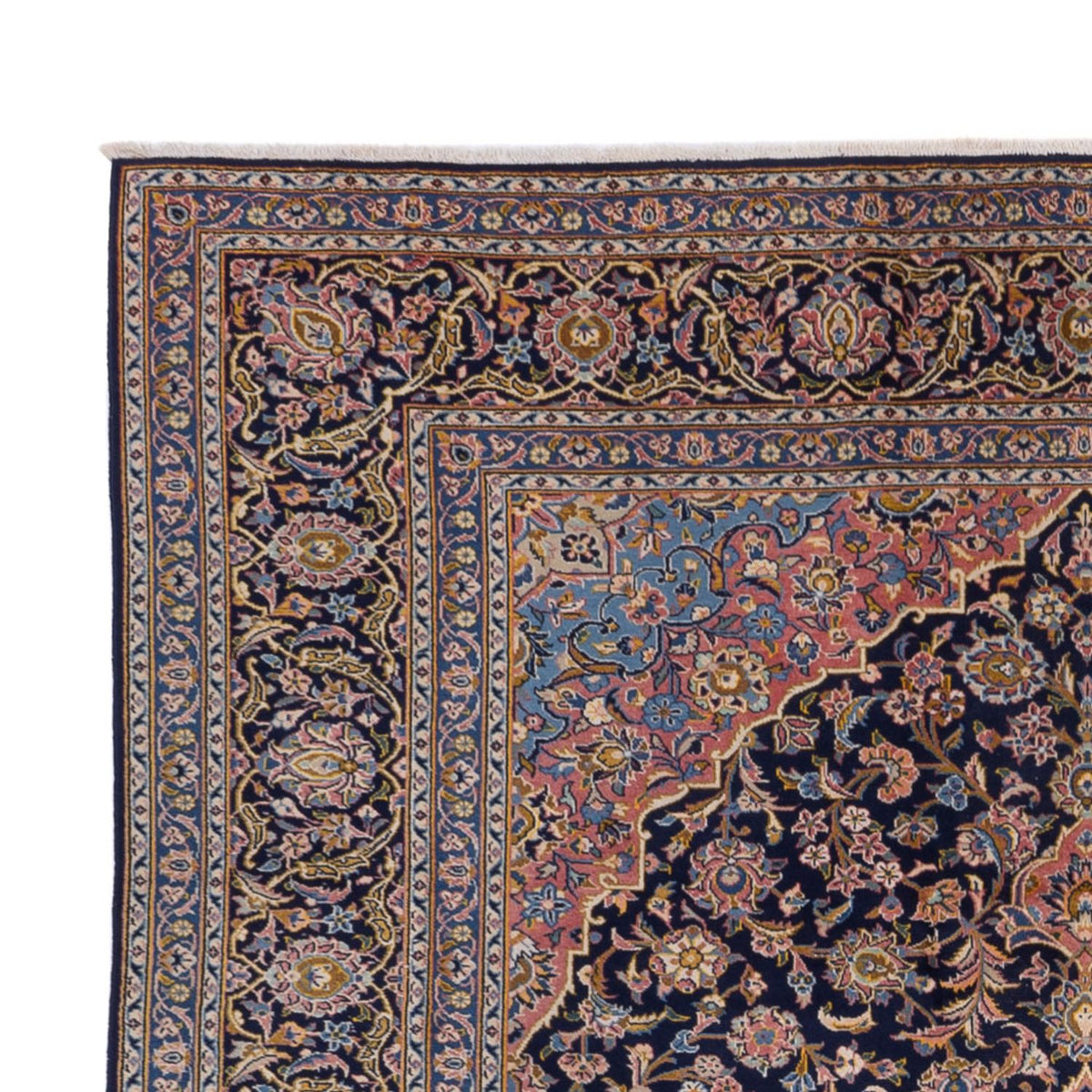 Alfombra persa - Keshan - 355 x 264 cm - beige oscuro