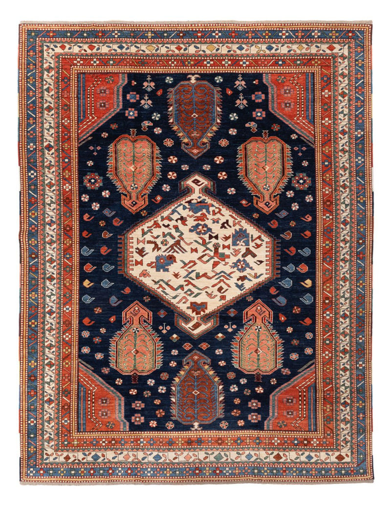 Alfombra Ziegler - Kazak - 367 x 270 cm - azul oscuro