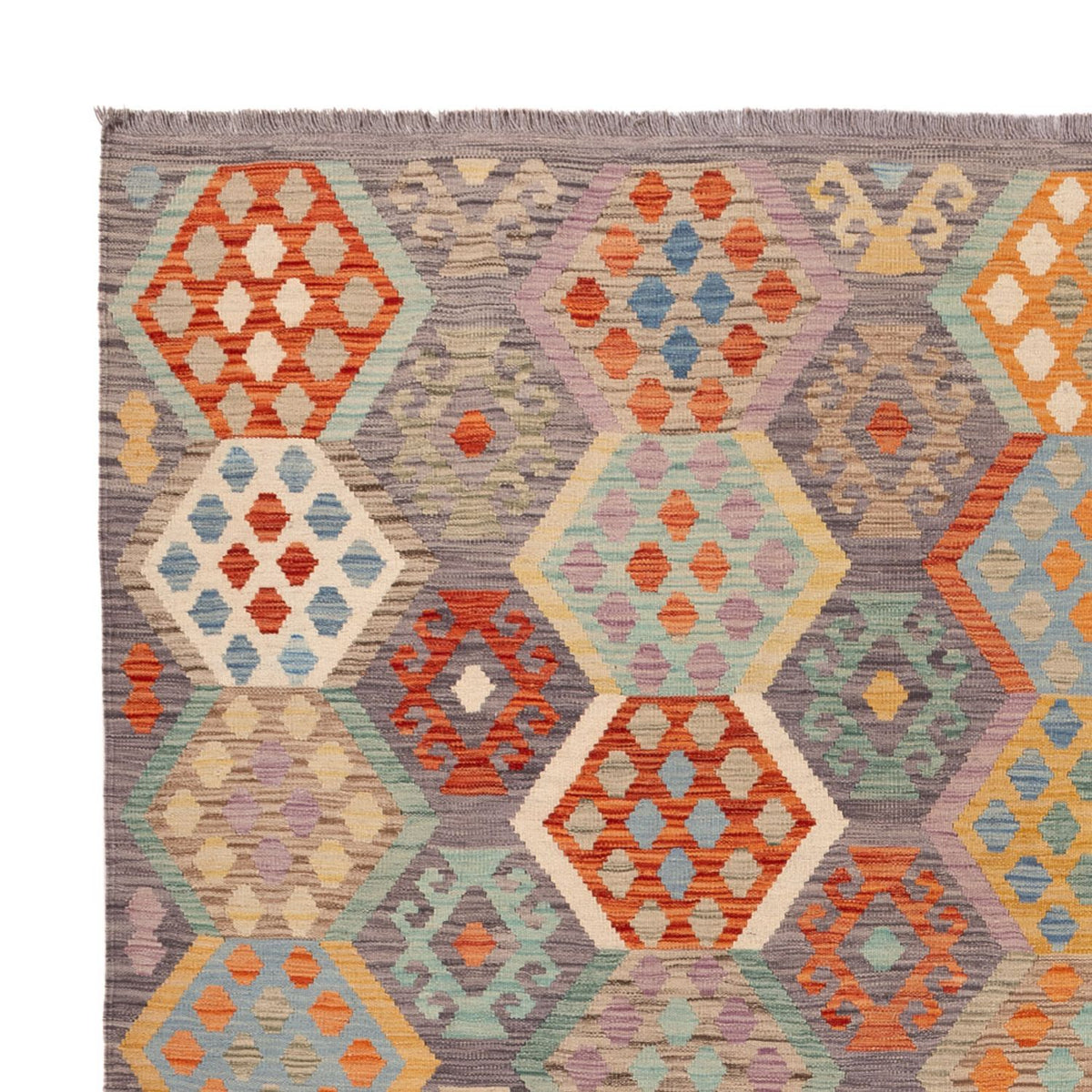 Alfombra Kelim - Splash - 294 x 252 cm - multicolor