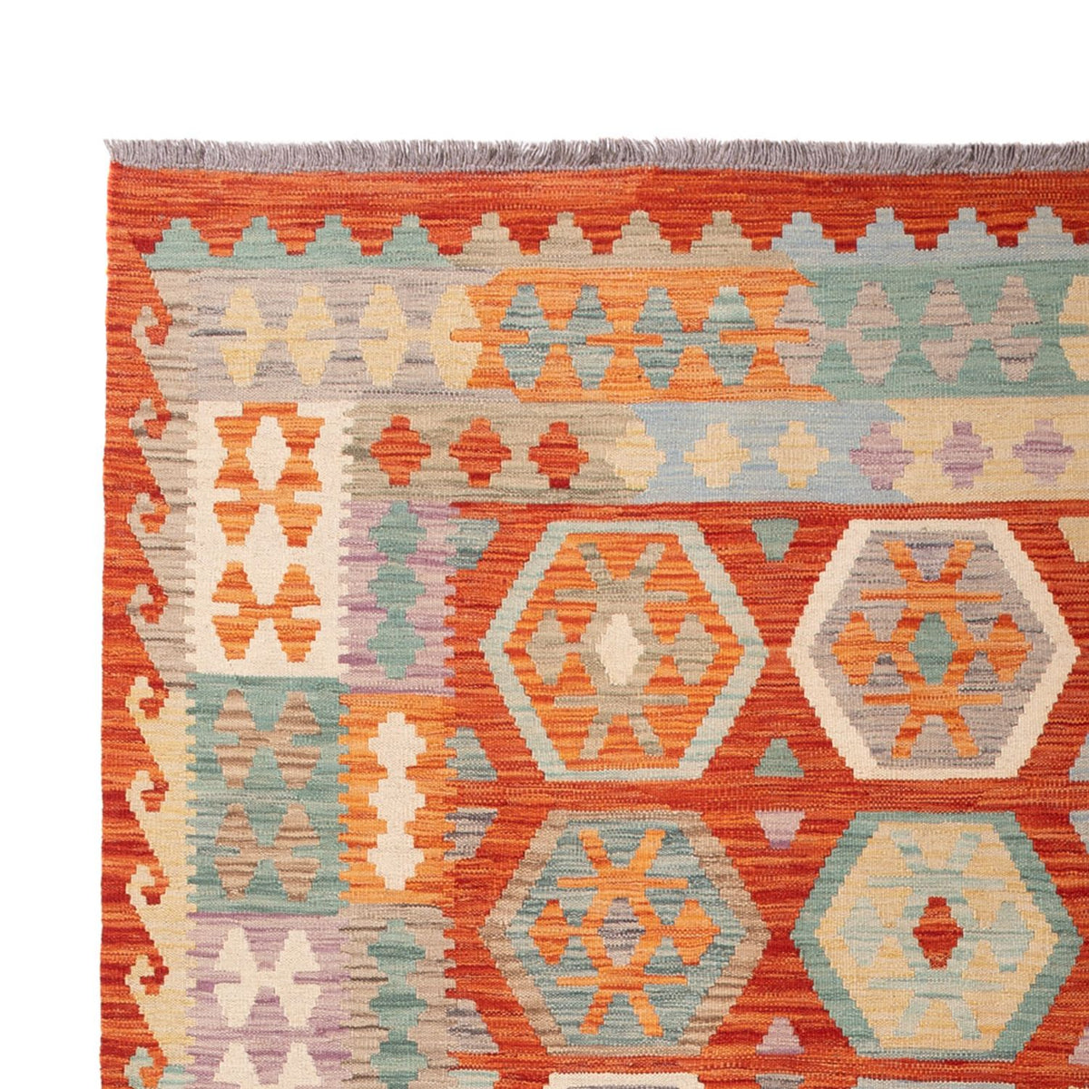 Alfombra Kelim - Splash - 298 x 206 cm - multicolor