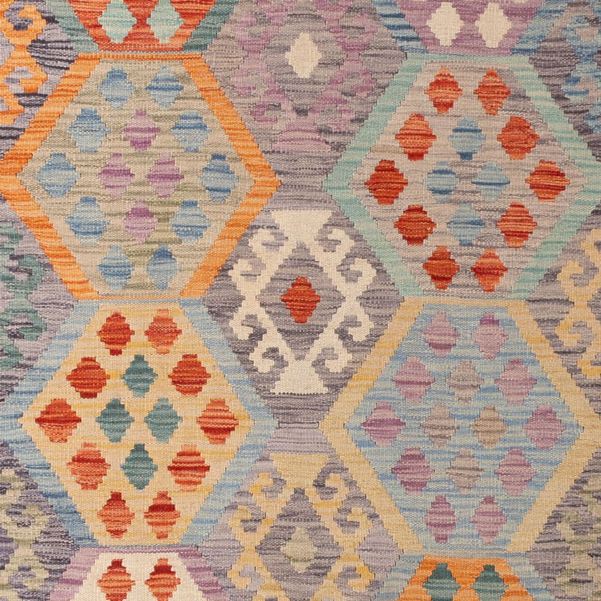 Alfombra Kelim - Splash - 293 x 193 cm - multicolor