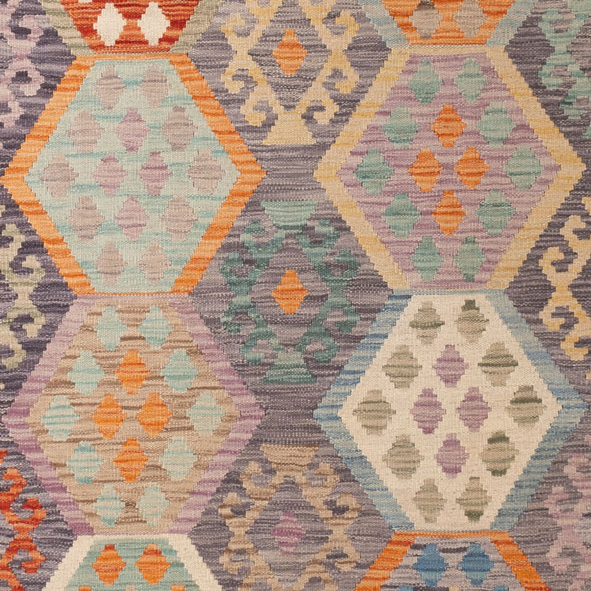 Alfombra Kelim - Splash - 297 x 204 cm - multicolor