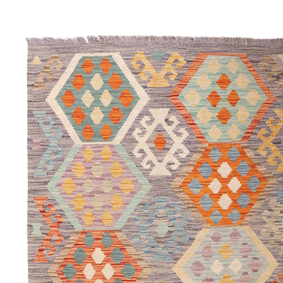 Alfombra Kelim - Splash - 298 x 199 cm - multicolor