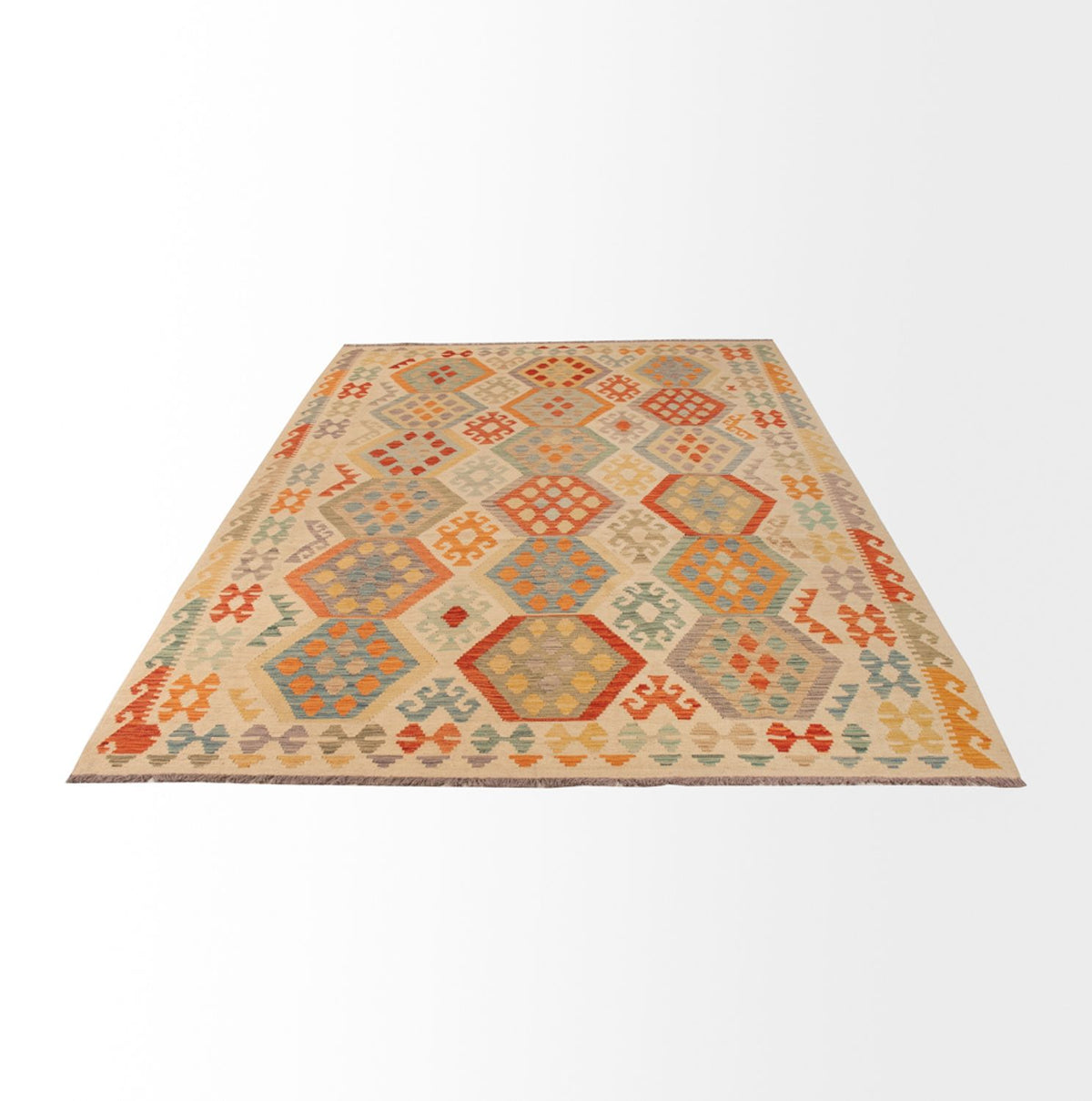 Alfombra Kelim - Splash - 310 x 193 cm - multicolor