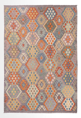 Alfombra Kelim - Splash - 296 x 205 cm - multicolor