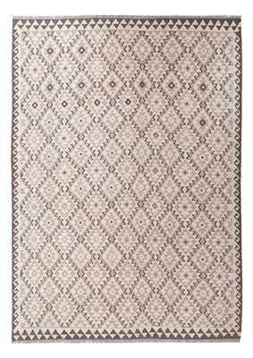 Alfombra Kelim - Splash - 291 x 208 cm - gris claro