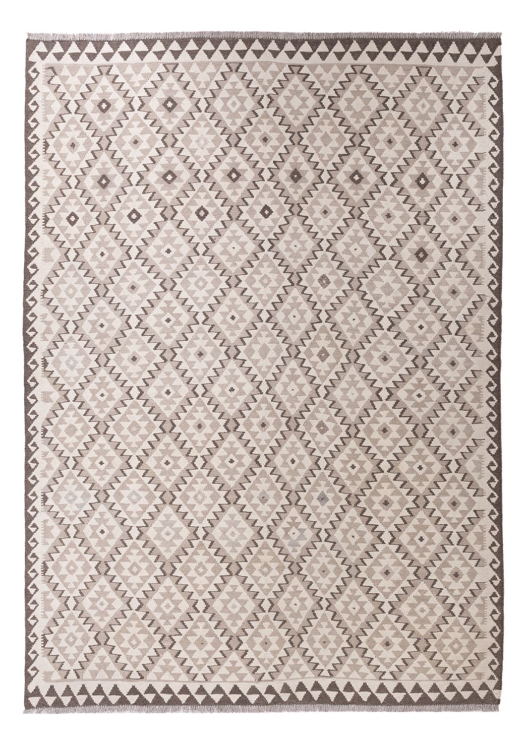 Alfombra Kelim - Splash - 291 x 208 cm - gris claro