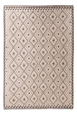 Alfombra Kelim - Splash - 290 x 202 cm - gris claro