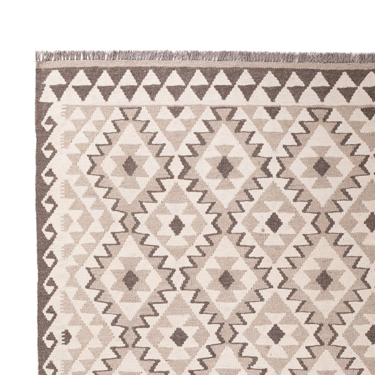 Alfombra Kelim - Splash - 290 x 202 cm - gris claro