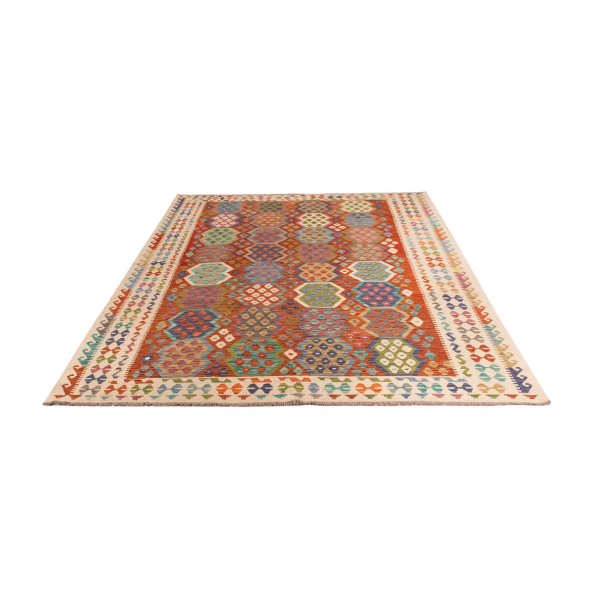 Alfombra Kelim - Splash - 292 x 214 cm - multicolor