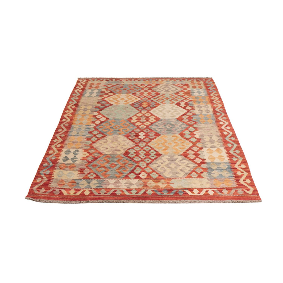 Alfombra Kelim - Splash - 201 x 127 cm - multicolor