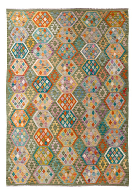 Alfombra Kelim - Splash - 299 x 200 cm - multicolor