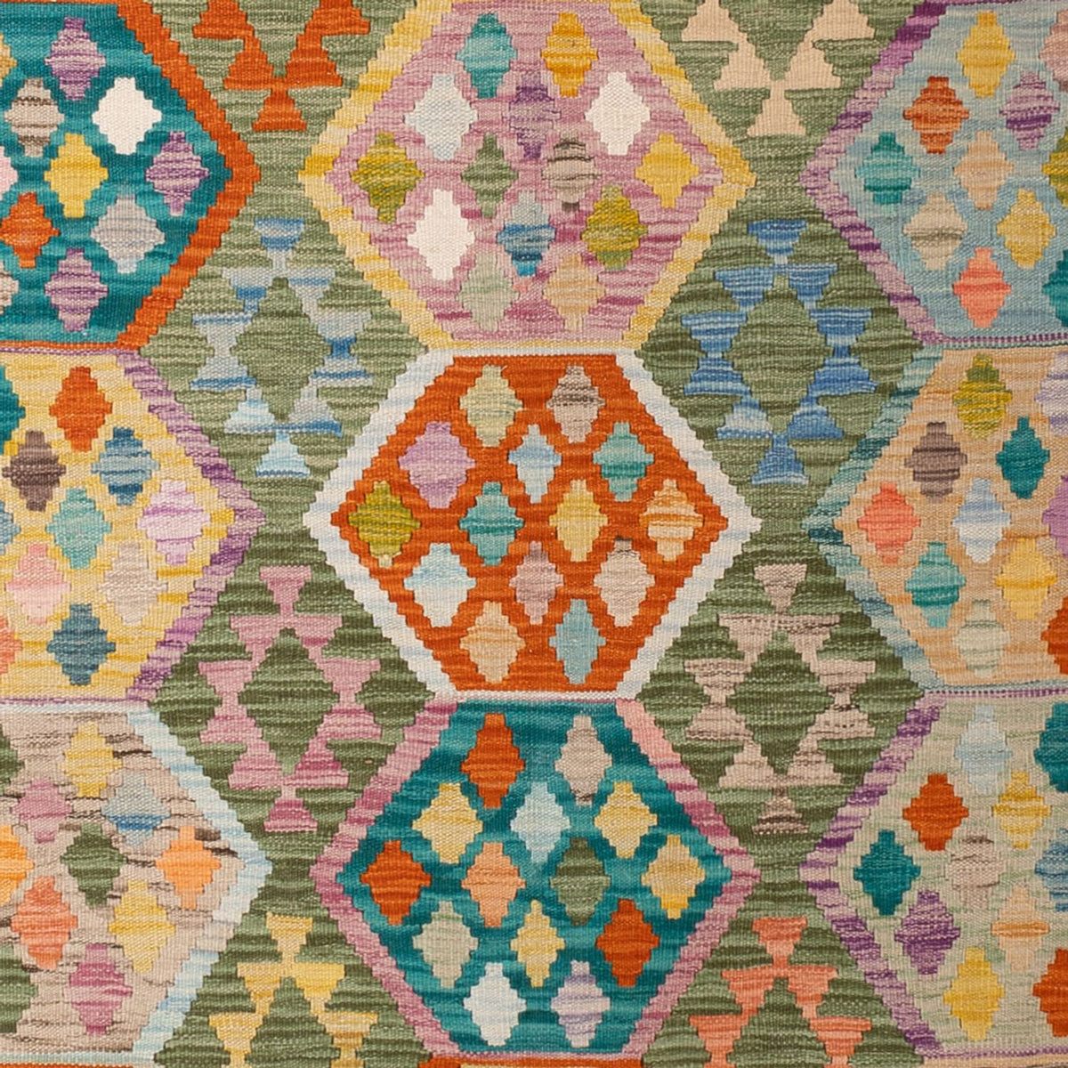 Alfombra Kelim - Splash - 299 x 200 cm - multicolor