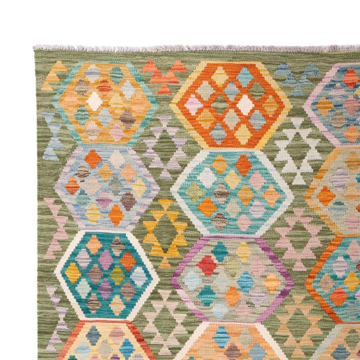 Alfombra Kelim - Splash - 299 x 200 cm - multicolor