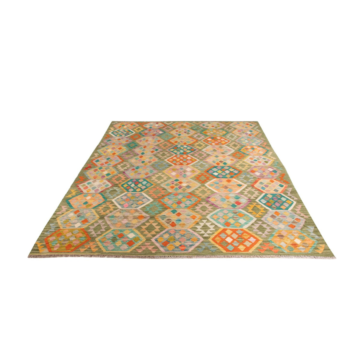 Alfombra Kelim - Splash - 299 x 200 cm - multicolor