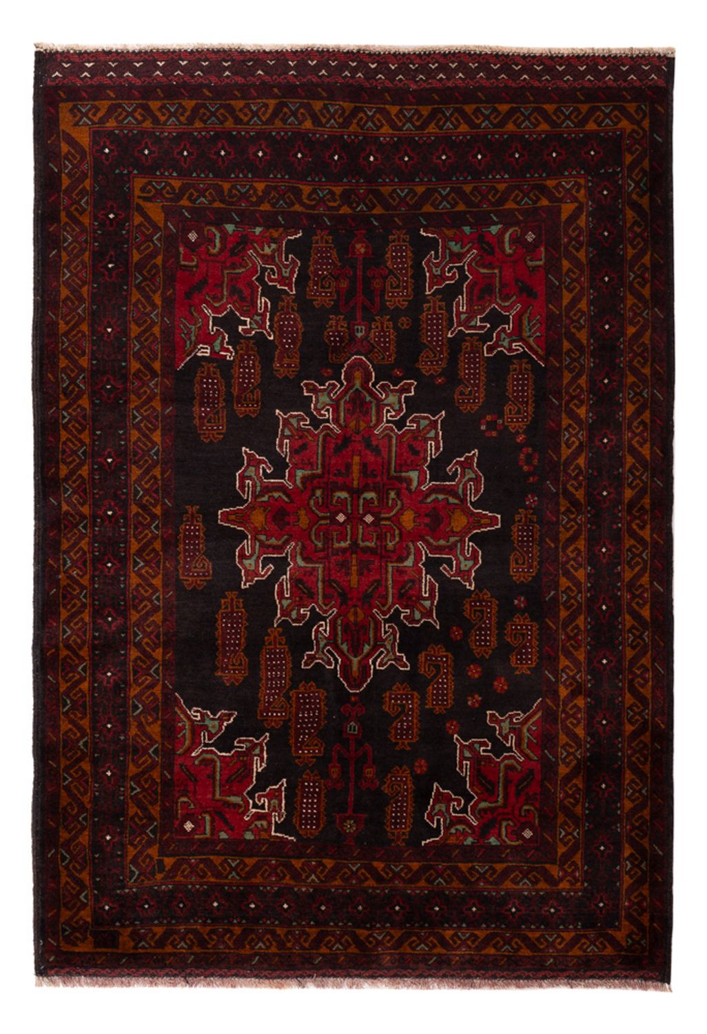 Alfombra Belutsch - 181 x 126 cm - rojo oscuro