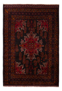 Alfombra Belutsch - 181 x 126 cm - rojo oscuro