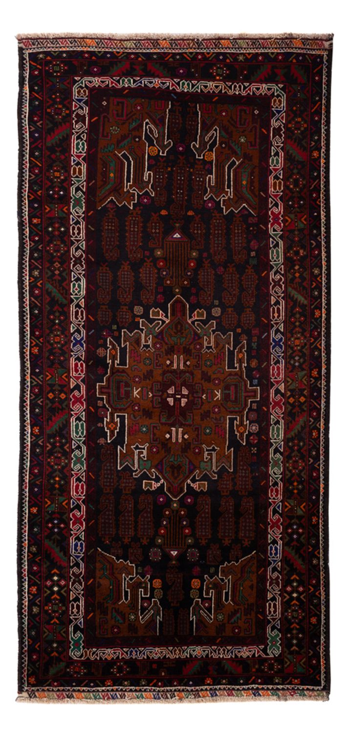 Alfombra de pasillo Alfombra Belutsch - 222 x 103 cm - rojo oscuro