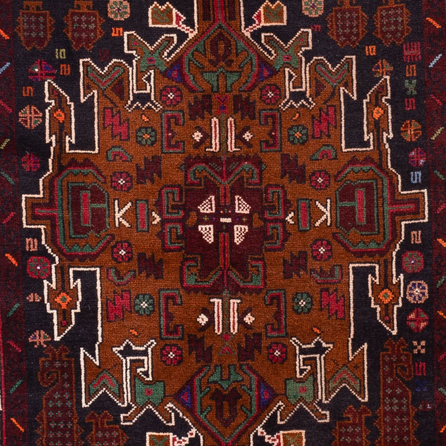 Alfombra de pasillo Alfombra Belutsch - 222 x 103 cm - rojo oscuro