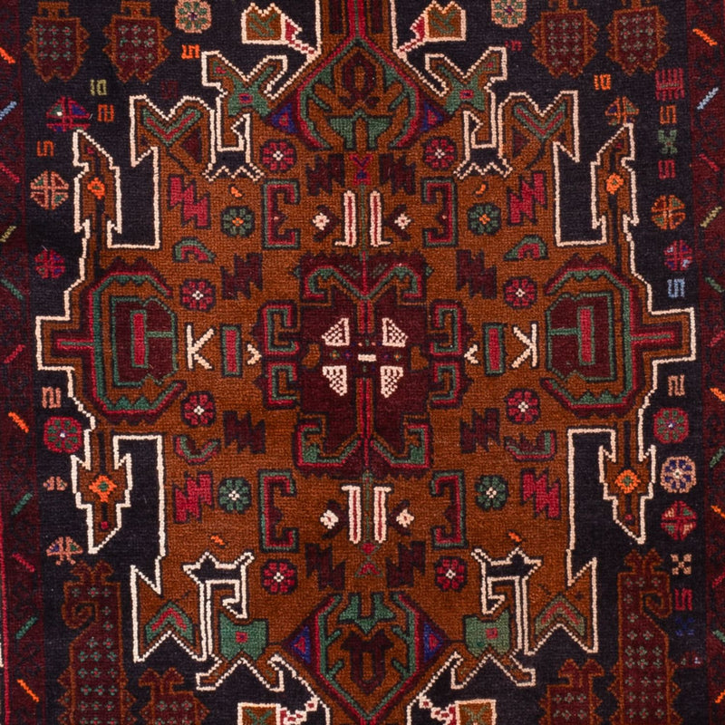 Alfombra de pasillo Alfombra Belutsch - 222 x 103 cm - rojo oscuro
