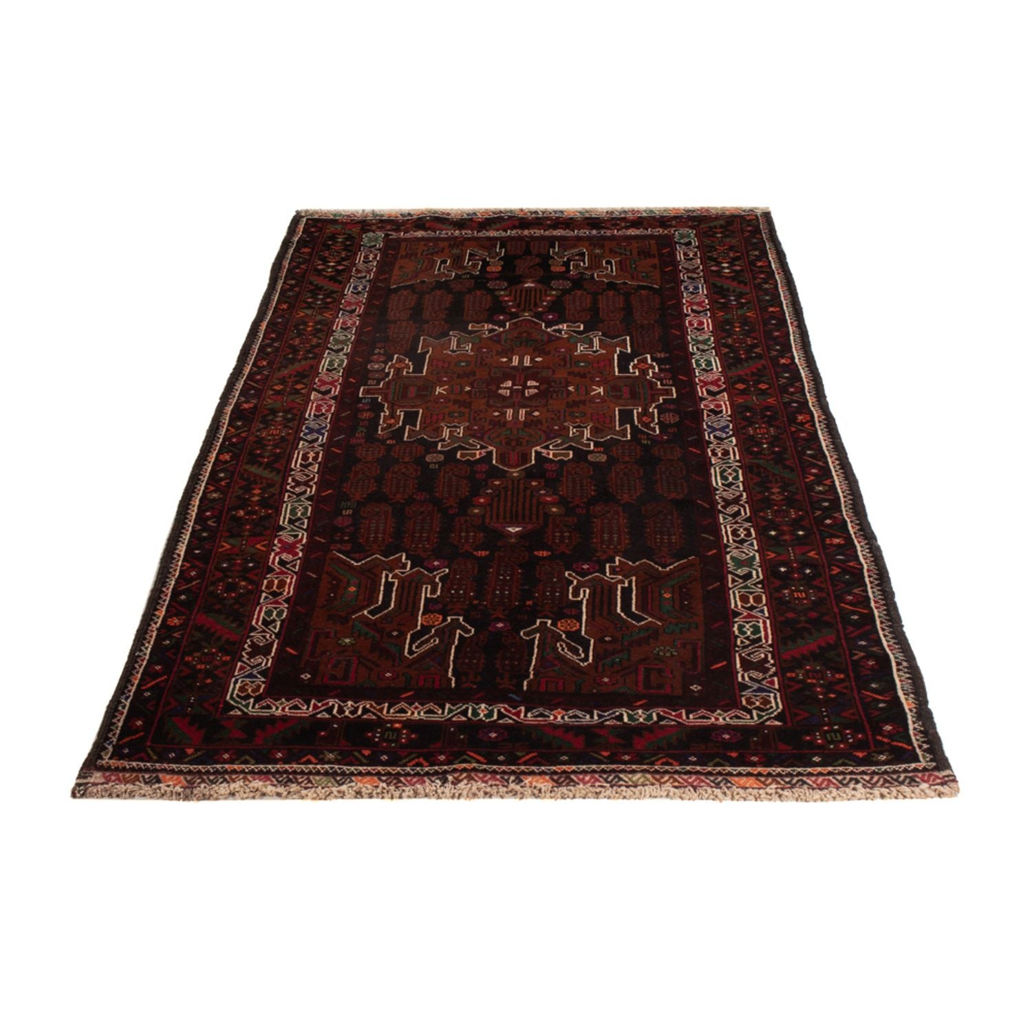 Alfombra de pasillo Alfombra Belutsch - 222 x 103 cm - rojo oscuro