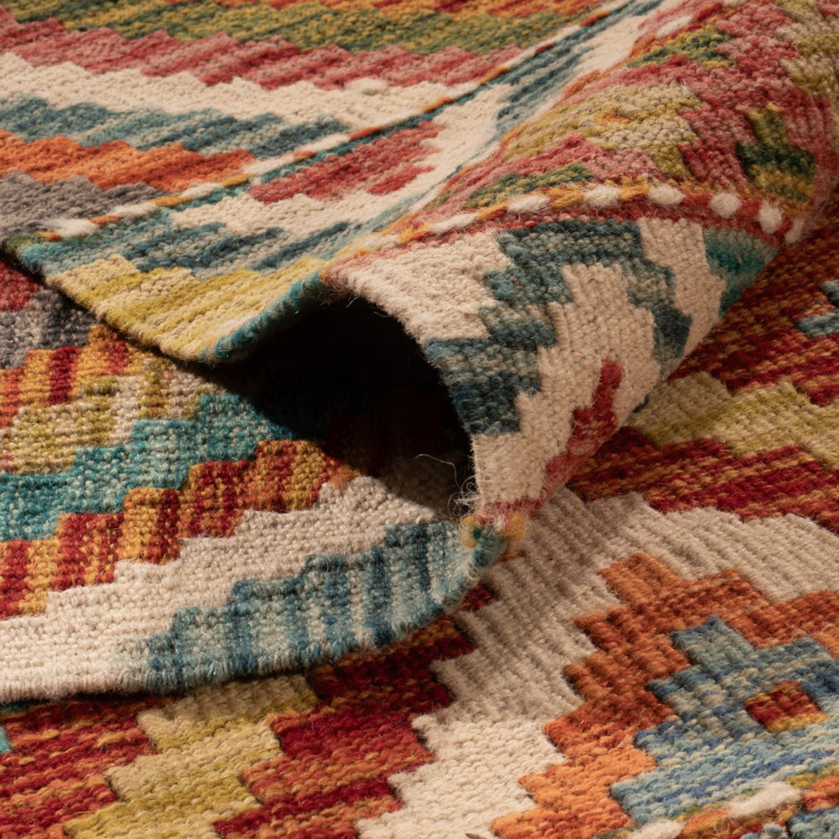 Alfombra Kelim - Splash - 304 x 209 cm - multicolor