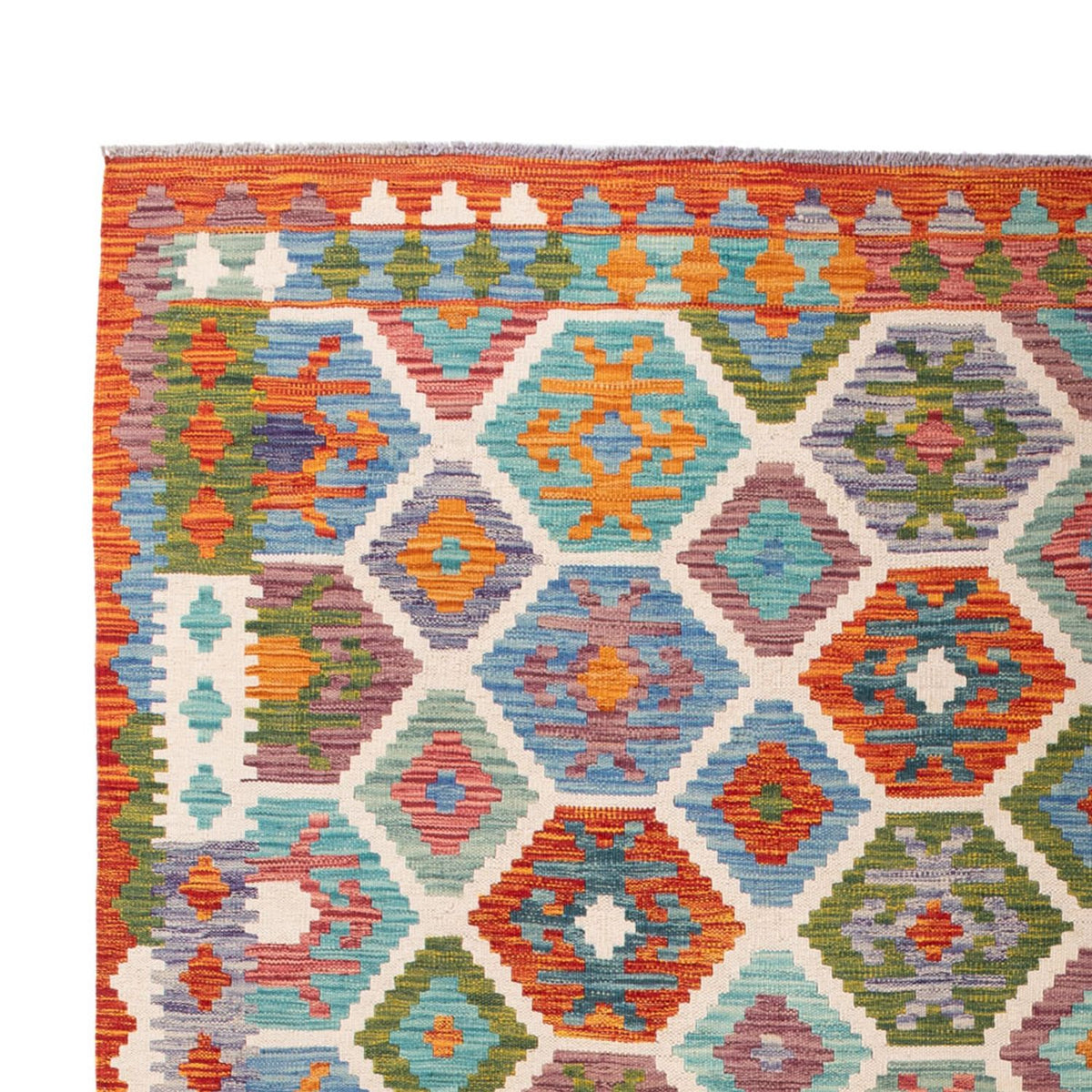 Alfombra Kelim - Splash - 296 x 204 cm - multicolor