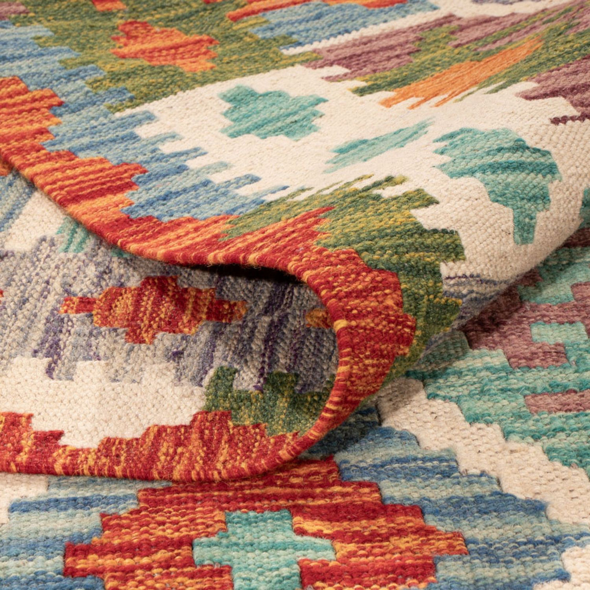 Alfombra Kelim - Splash - 296 x 204 cm - multicolor