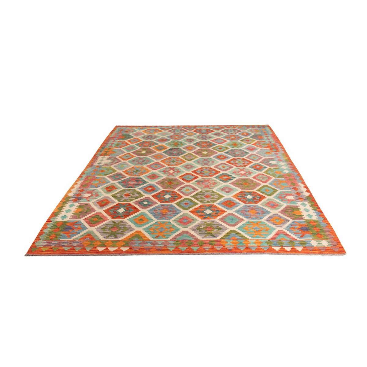 Alfombra Kelim - Splash - 296 x 204 cm - multicolor