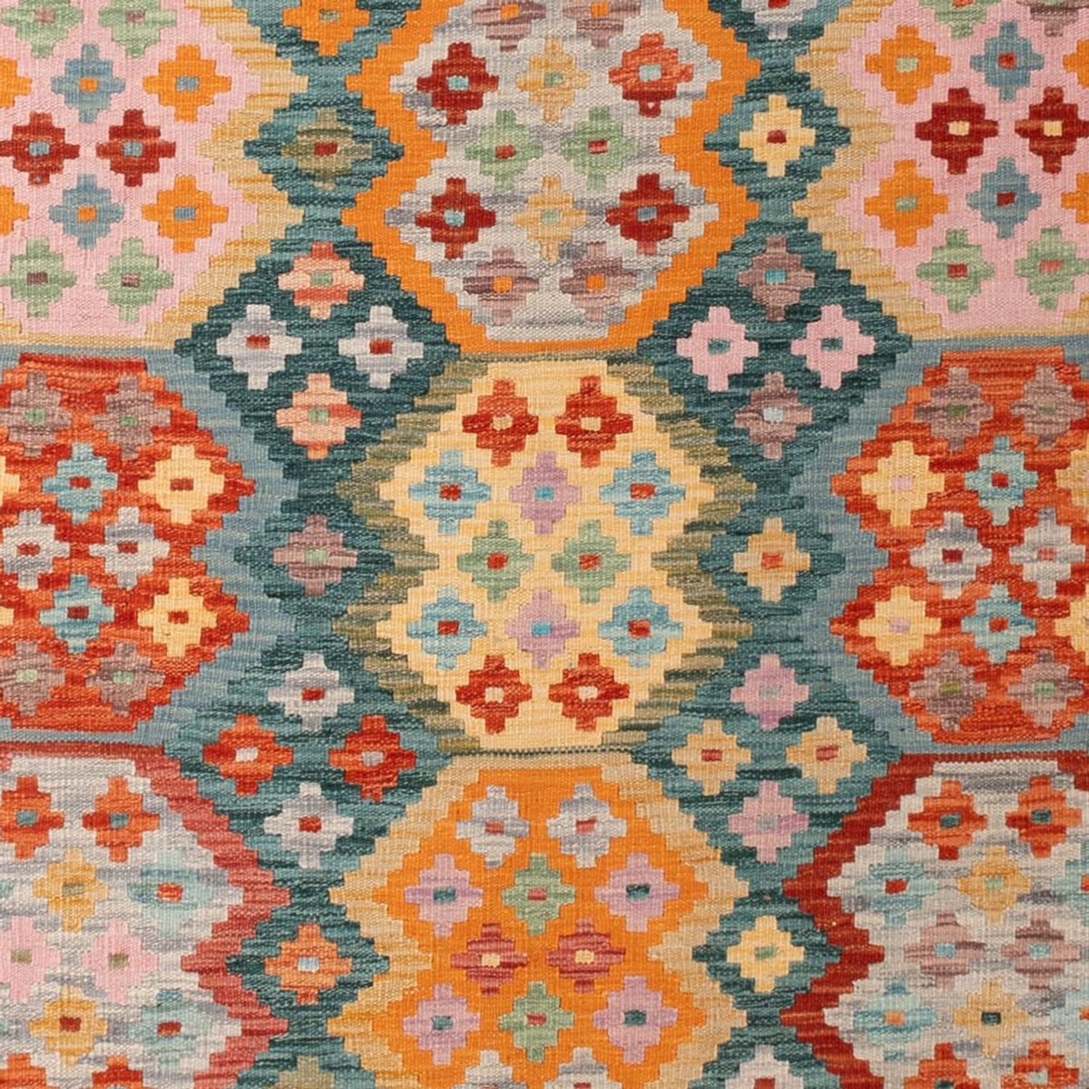 Alfombra Kelim - Splash - 294 x 206 cm - multicolor