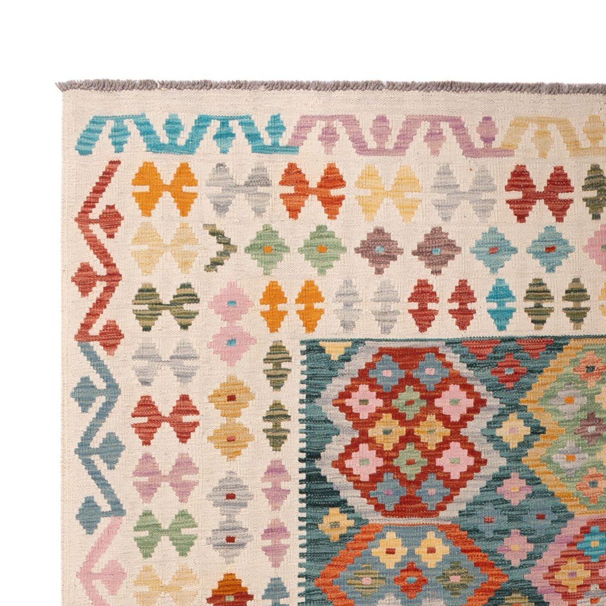 Alfombra Kelim - Splash - 294 x 206 cm - multicolor