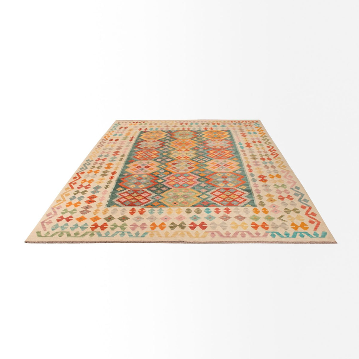 Alfombra Kelim - Splash - 294 x 206 cm - multicolor