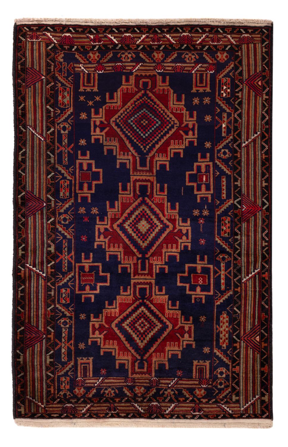 Alfombra Belutsch - 200 x 122 cm - rojo oscuro