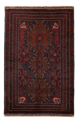 Alfombra Belutsch - 195 x 120 cm - rojo oscuro