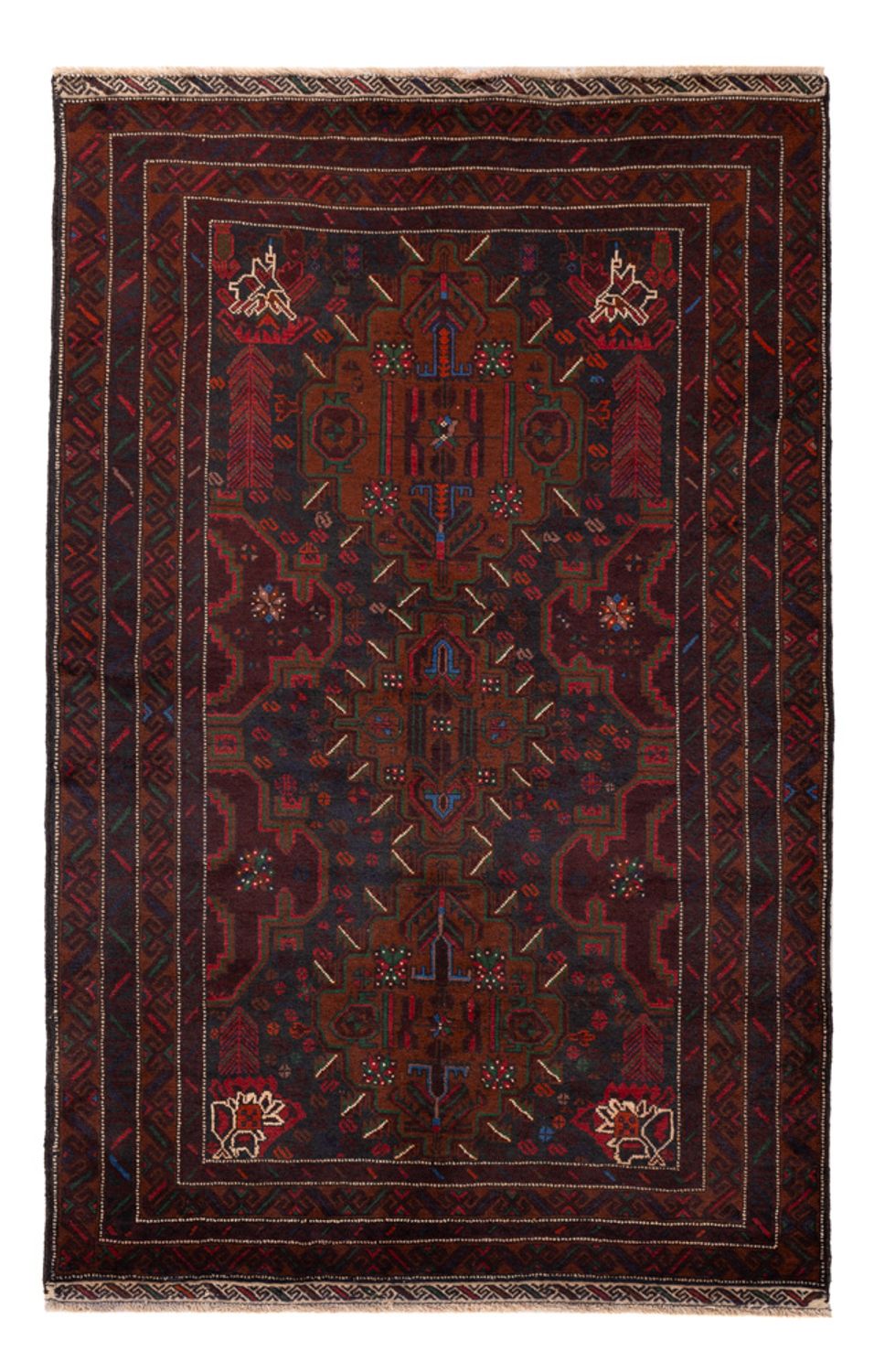 Alfombra Belutsch - 195 x 120 cm - rojo oscuro