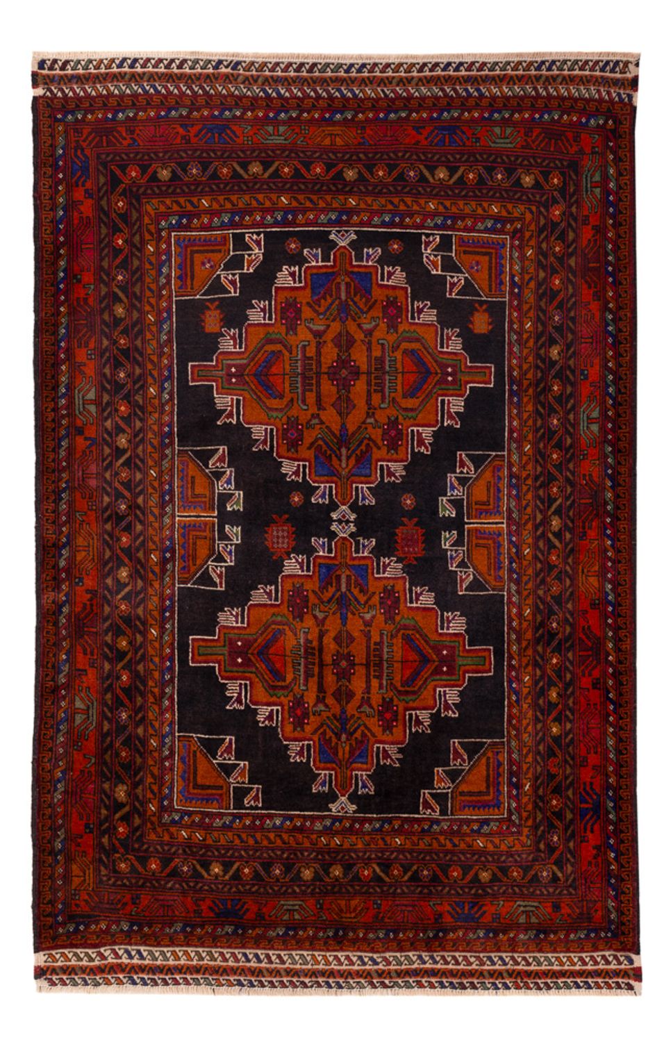 Alfombra Belutsch - 193 x 130 cm - rojo oscuro