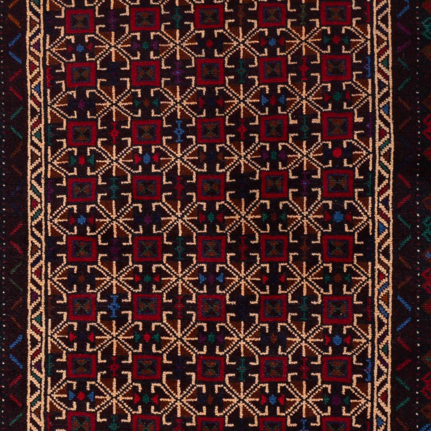Alfombra de pasillo Alfombra Belutsch - 200 x 114 cm - rojo oscuro