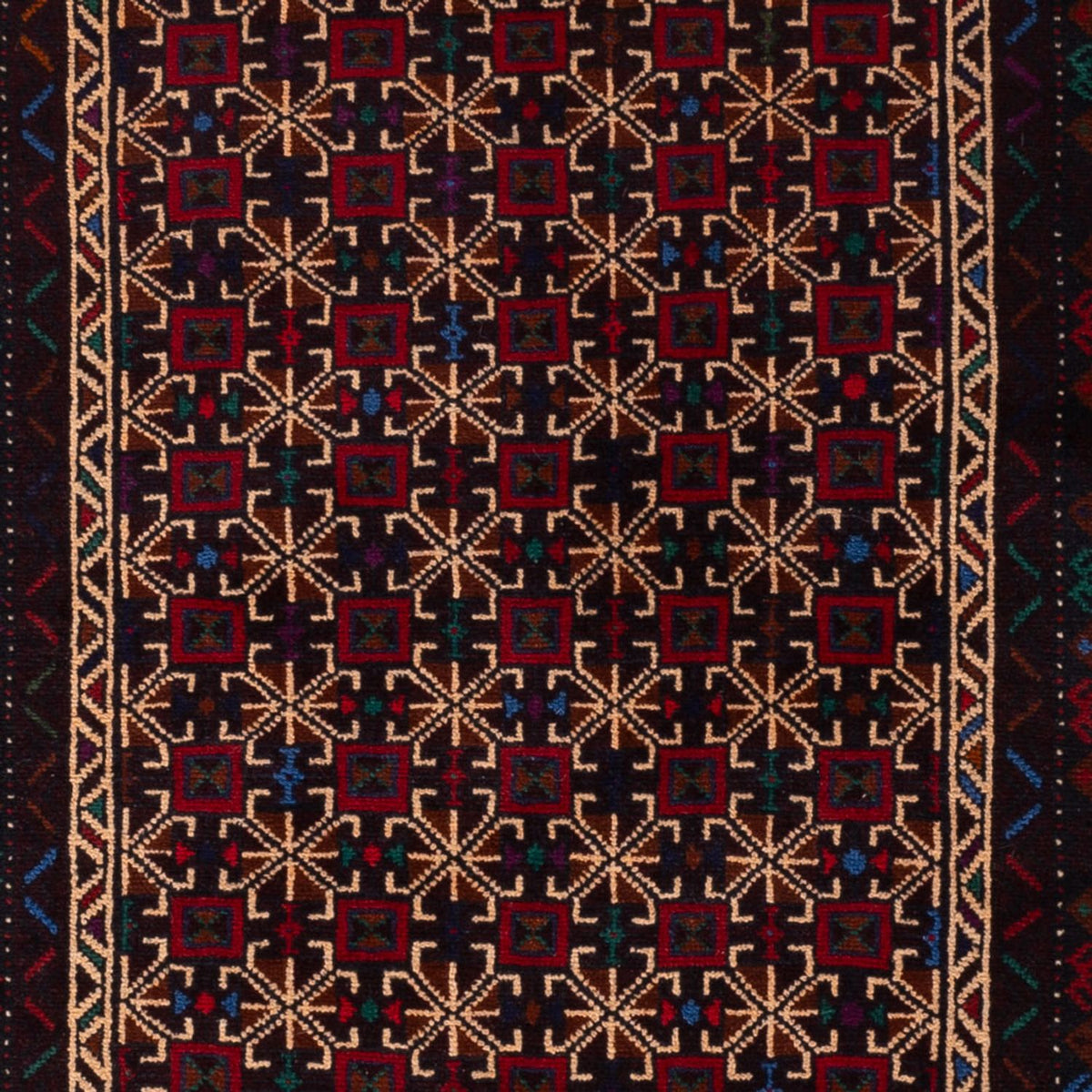 Alfombra de pasillo Alfombra Belutsch - 200 x 114 cm - rojo oscuro