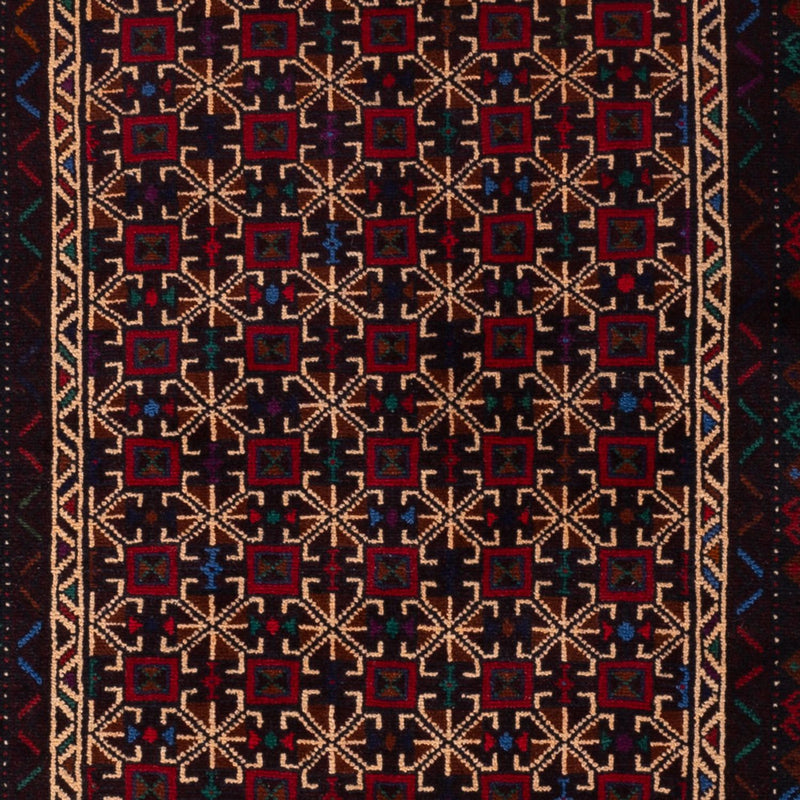 Alfombra de pasillo Alfombra Belutsch - 200 x 114 cm - rojo oscuro