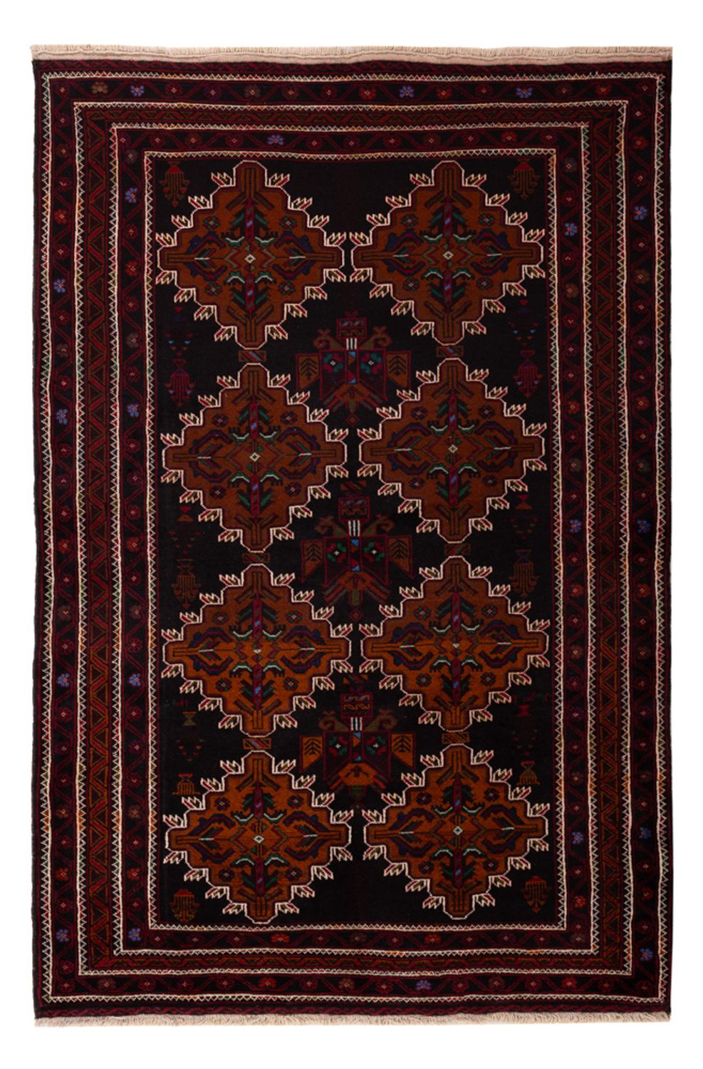 Alfombra Belutsch - 192 x 127 cm - rojo oscuro