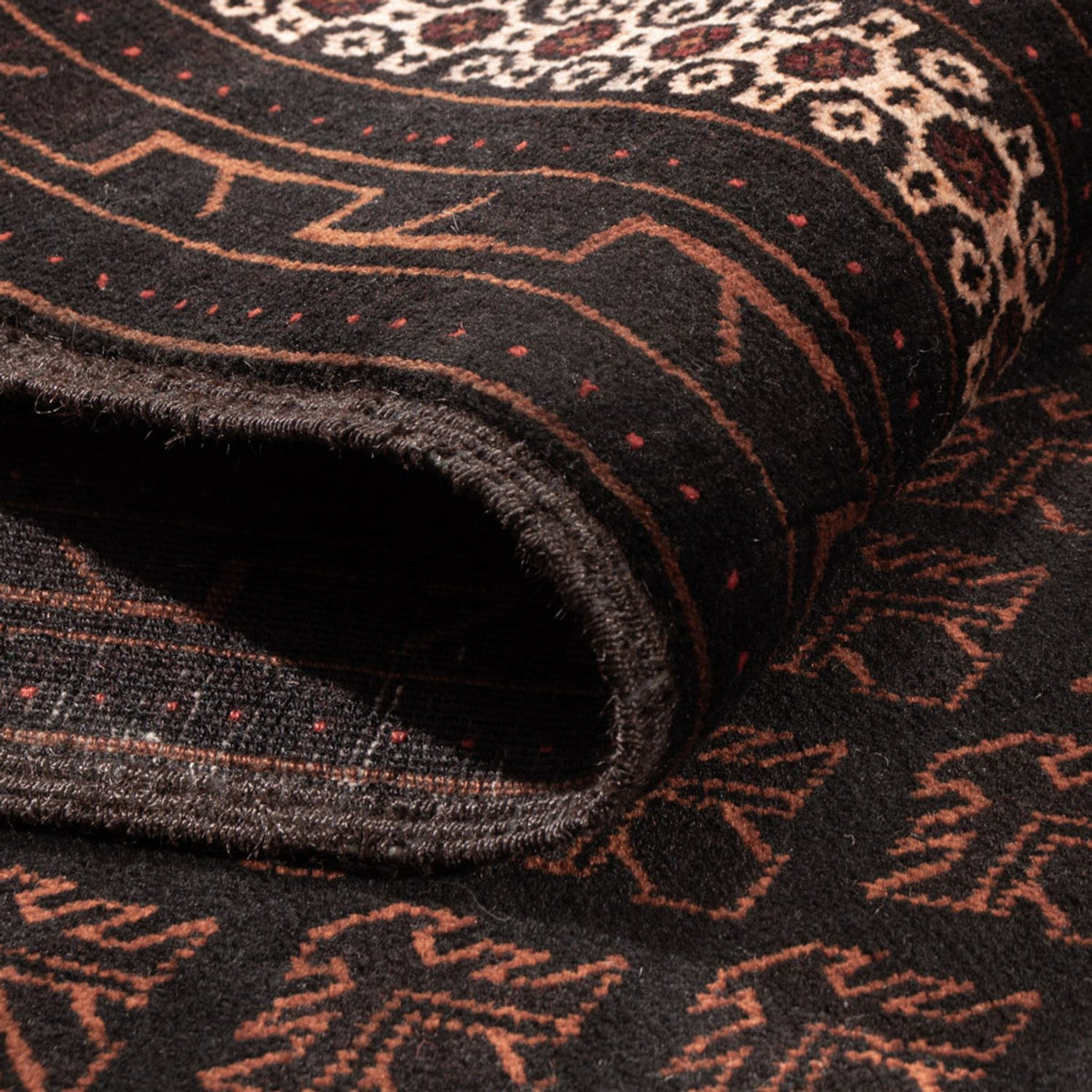 Alfombra de pasillo Alfombra Belutsch - 236 x 122 cm - marrón oscuro