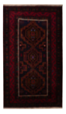 Alfombra de pasillo Alfombra Belutsch - 227 x 129 cm - rojo oscuro