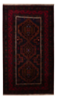 Alfombra de pasillo Alfombra Belutsch - 227 x 129 cm - rojo oscuro