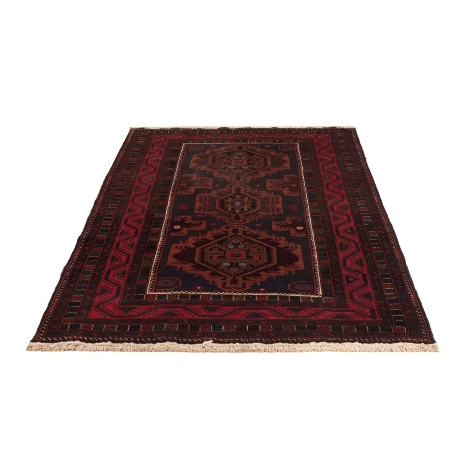 Alfombra de pasillo Alfombra Belutsch - 227 x 129 cm - rojo oscuro