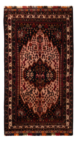 Alfombra de pasillo Alfombra Belutsch - 193 x 110 cm - rojo claro