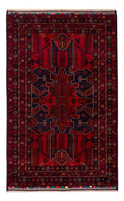 Alfombra Belutsch - 184 x 116 cm - rojo oscuro