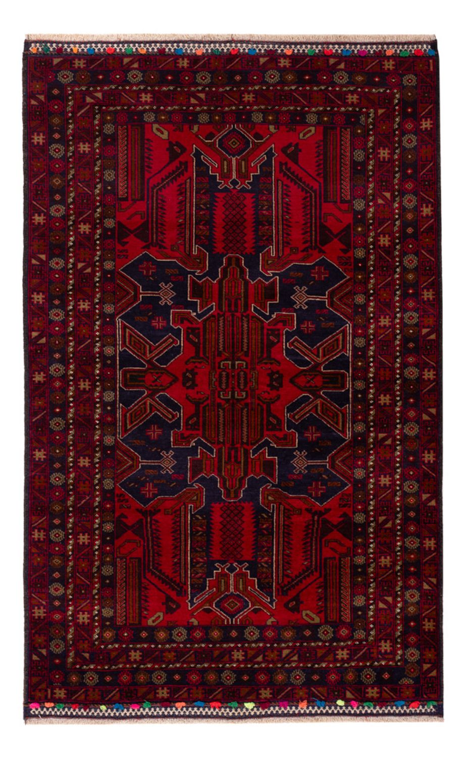 Alfombra Belutsch - 184 x 116 cm - rojo oscuro
