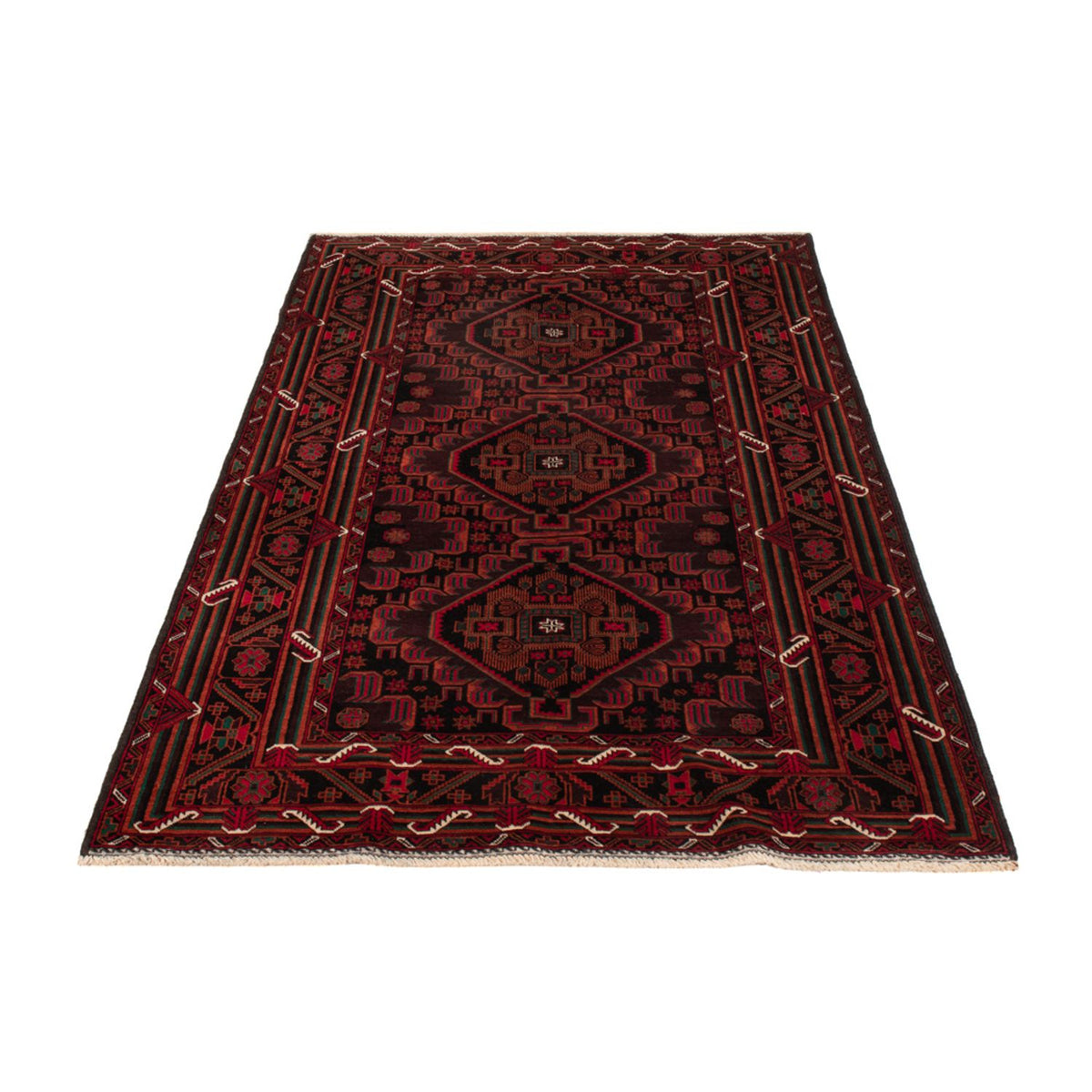 Alfombra Belutsch - 206 x 117 cm - rojo oscuro